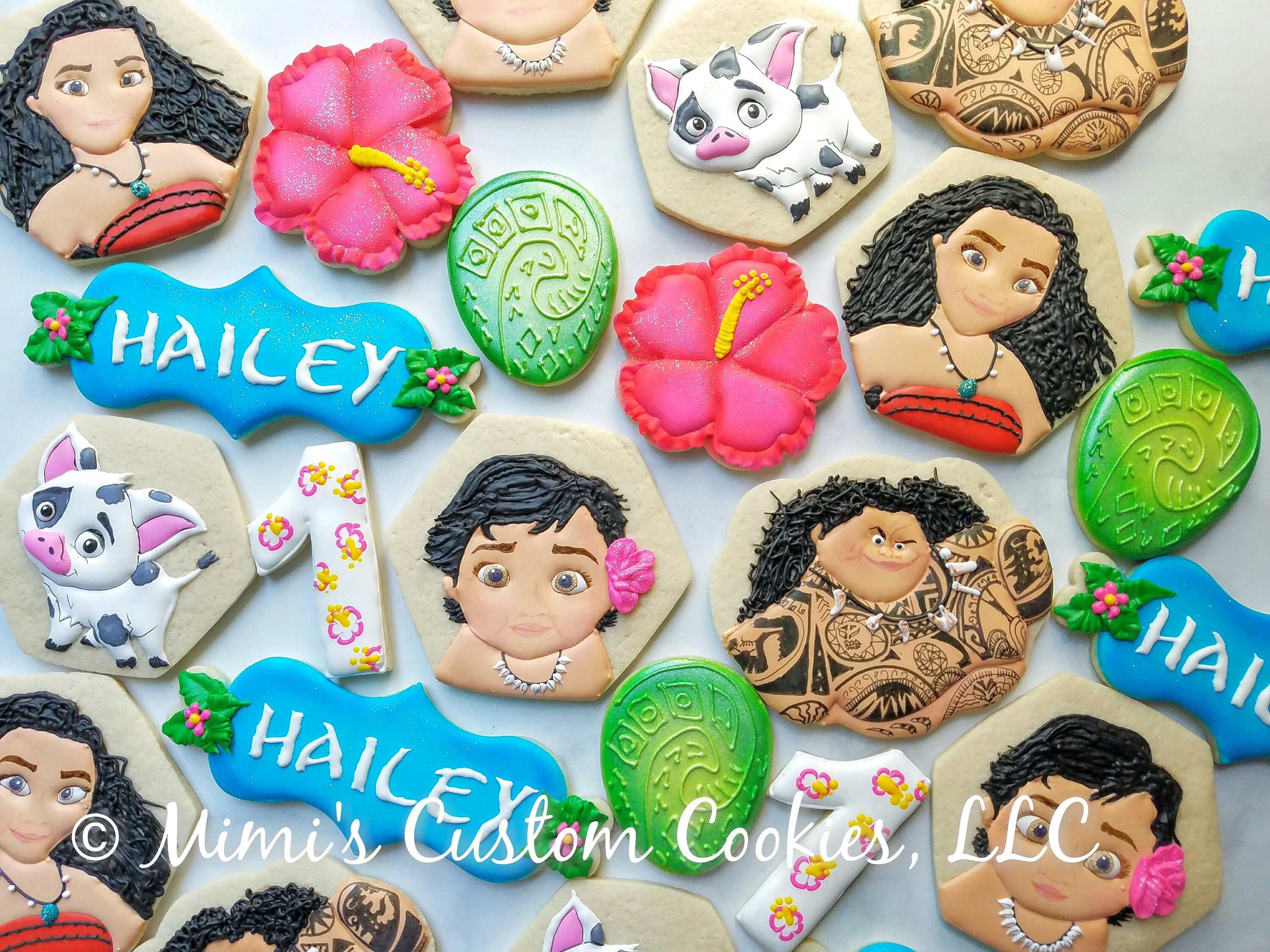 Moana Personalized Custom Decorated Cookies