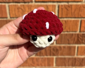 Mini Mushy Pop It Crochet Plushie Mushroom Handmade Amigurumi Fidget Toy