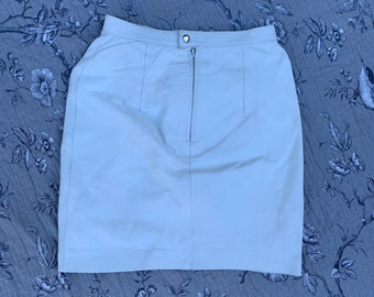 Vintage 70’s Saticci White Genuine Leather Mini Skirt