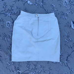Vintage 70’s Saticci White Genuine Leather Mini Skirt