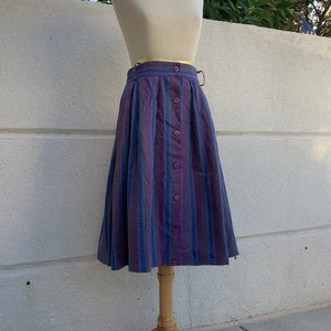 Vintage 1960’s Sporteens Union Made Colorful Patterned Button Up Skirt