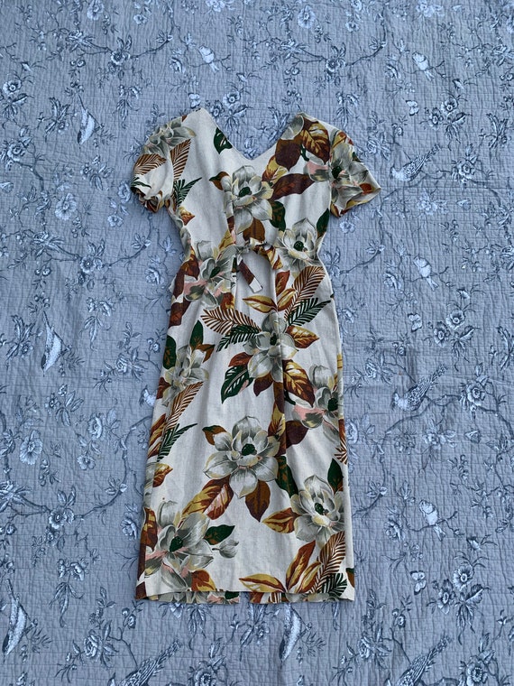 Vintage 70’s Dawn Joy Fashion Linen Rustic Floral… - image 2