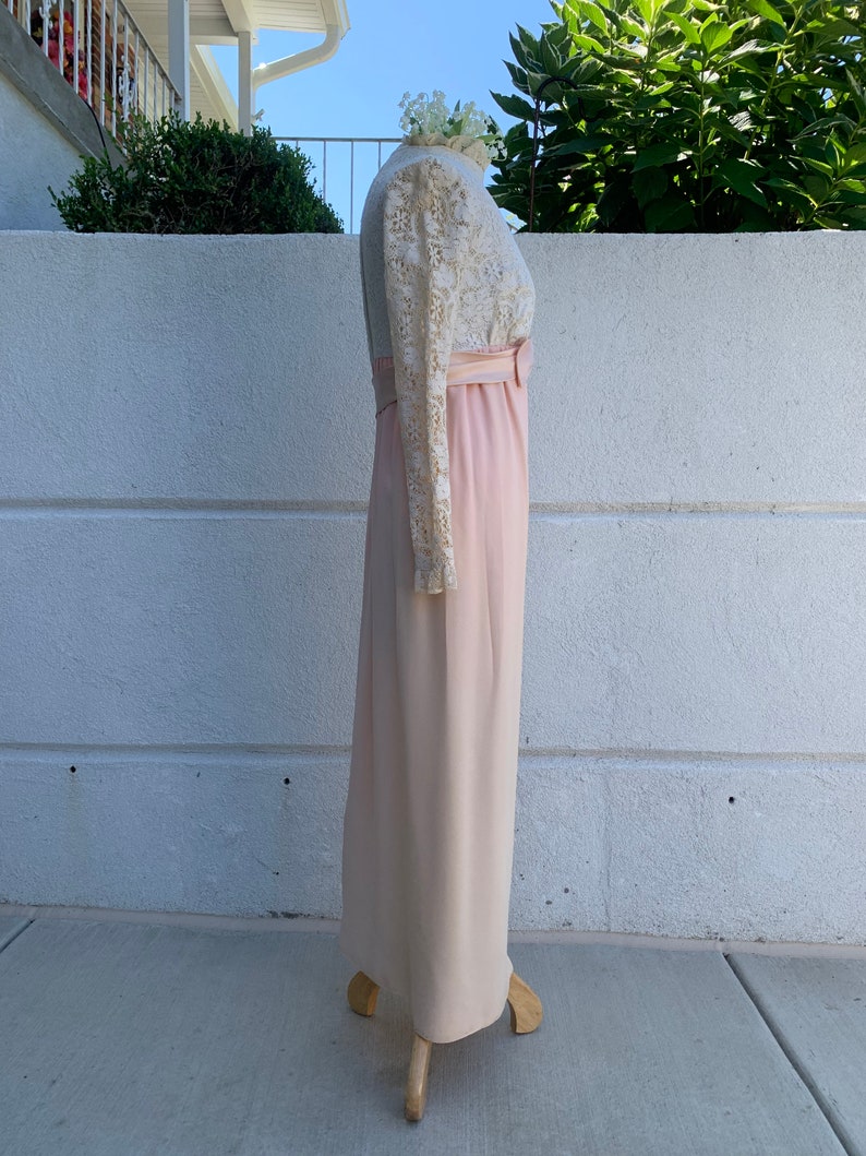 Vintage 60s Edwardian Ombré Gown Union Made image 6