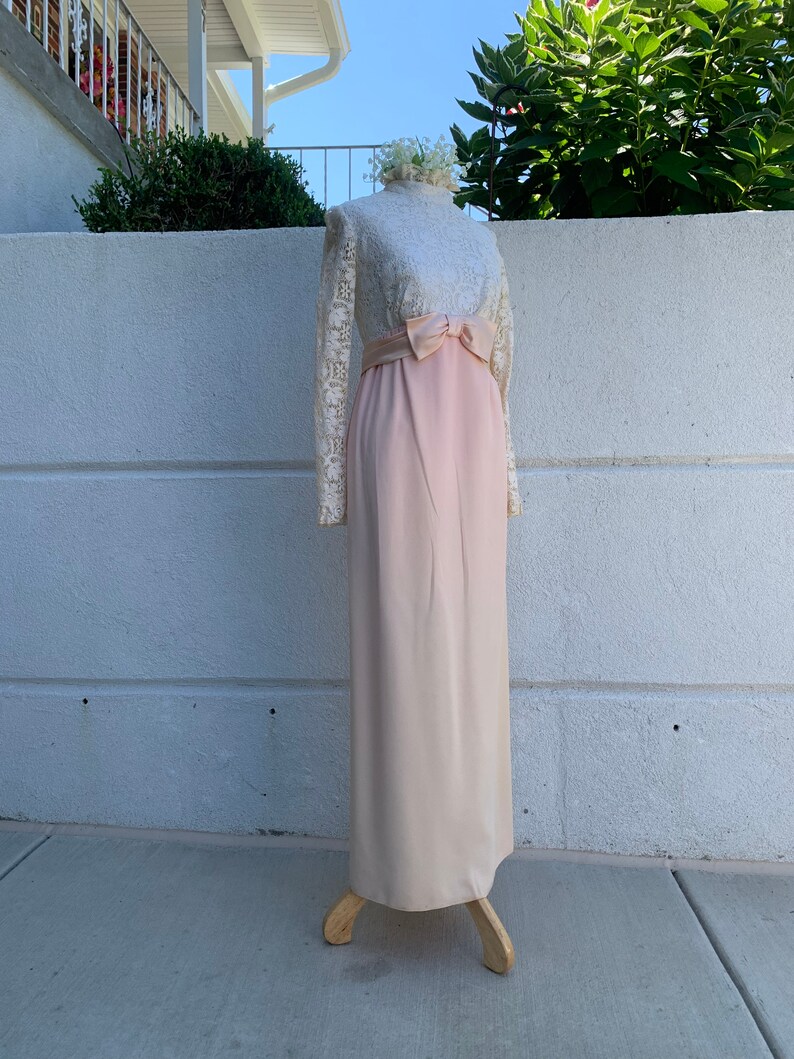 Vintage 60s Edwardian Ombré Gown Union Made image 1