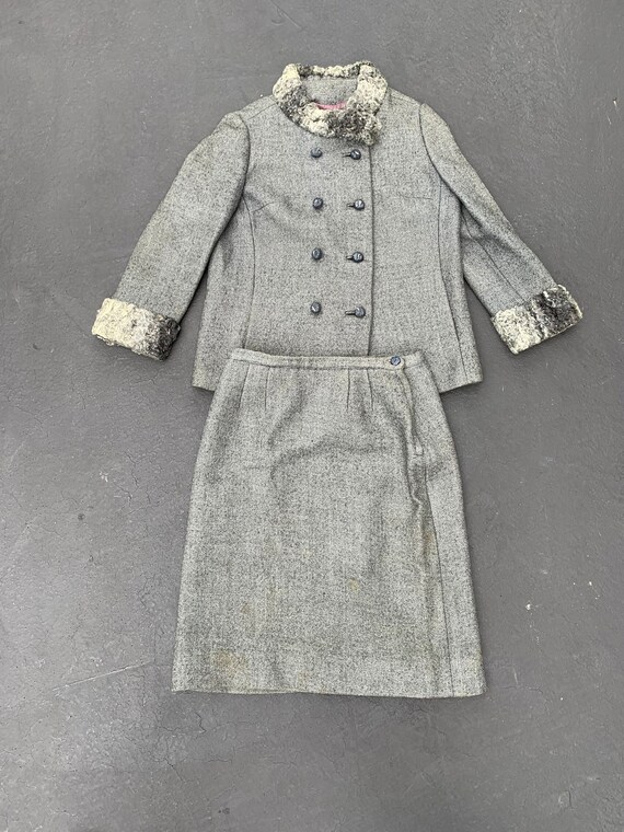 Vintage 50’s Townley Two Piece Gray Skirt Suit - image 1