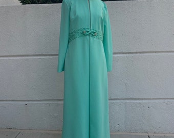 Vintage 60’s Aqua Kimono Robe Dress