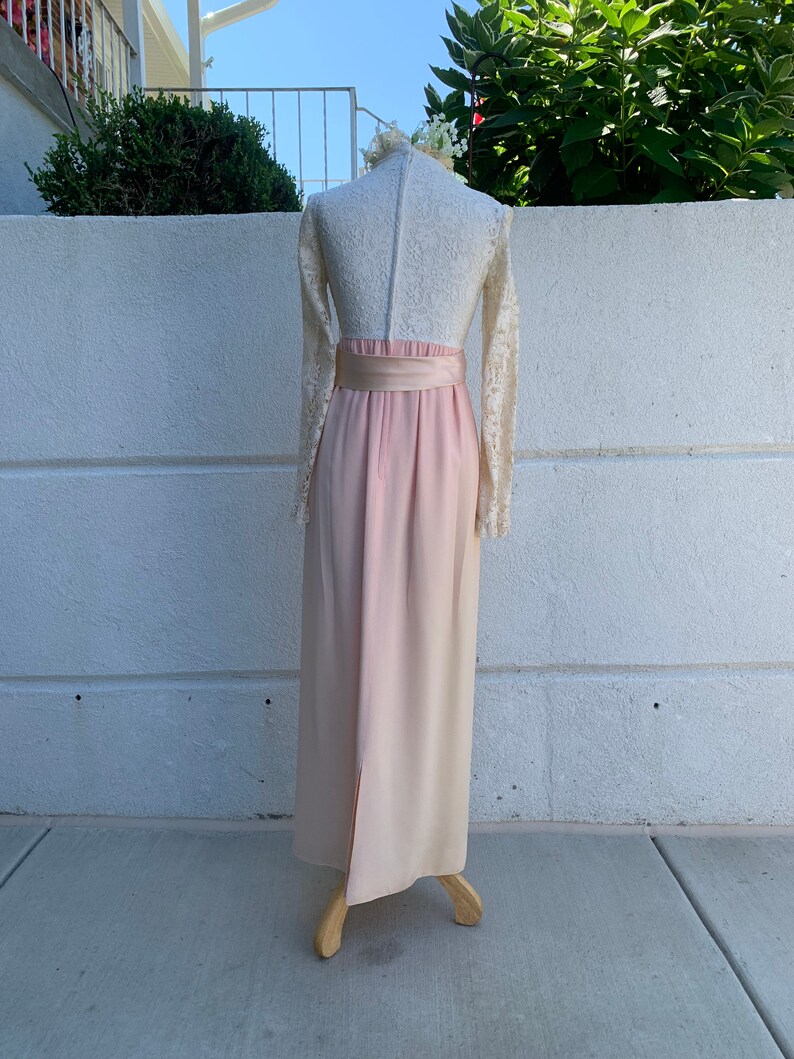 Vintage 60s Edwardian Ombré Gown Union Made image 5