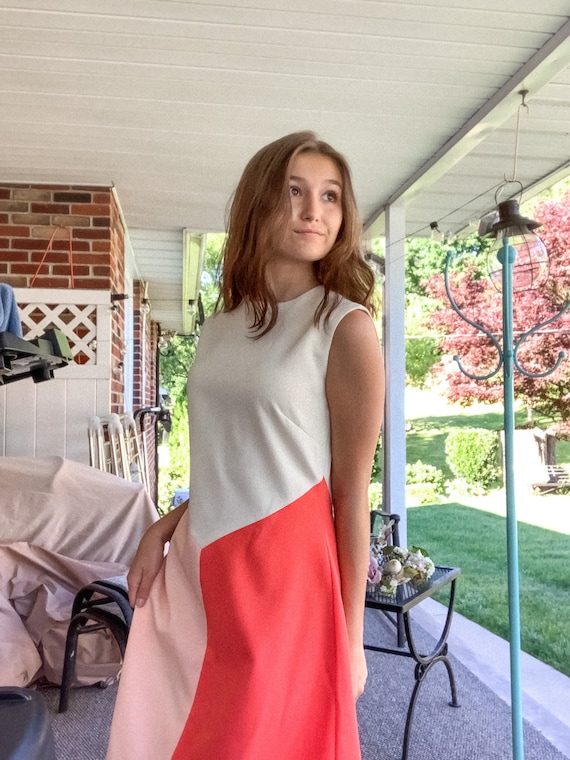 Vintage Color-block Sleeveless Dress