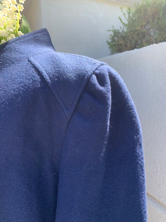 Vintage 70’s Bonder Navy Blue Wool Trench Coat - image 3