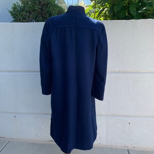 Vintage 70s Bonder Navy Blue Wool Trench Coat image 2