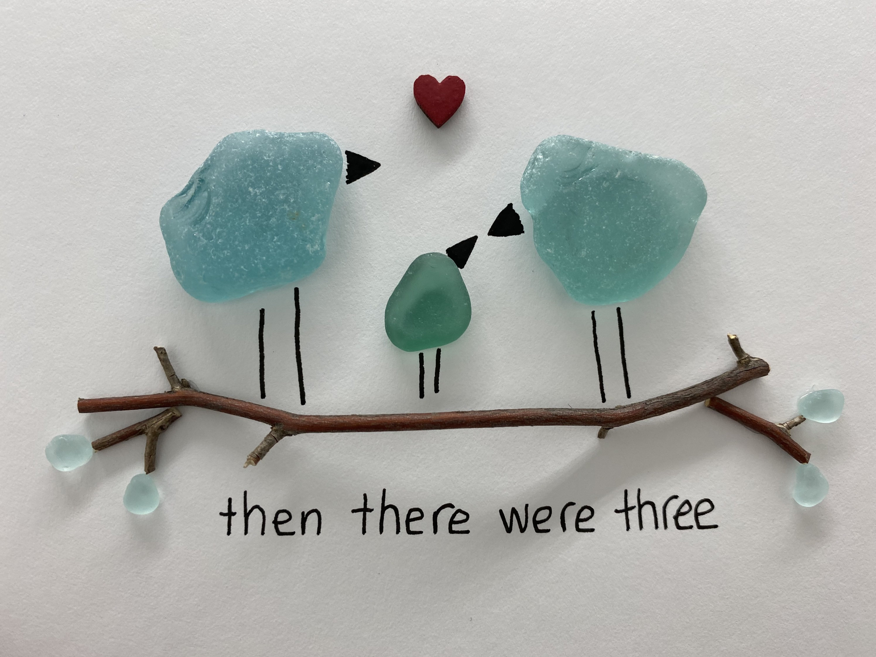 Seaglass Baby Shower Art 5 by 7 framed seaglass art Etsy