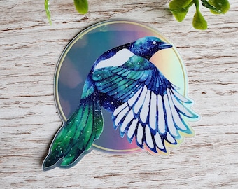 Magpie Rainbow Holographic Vinyl Sticker