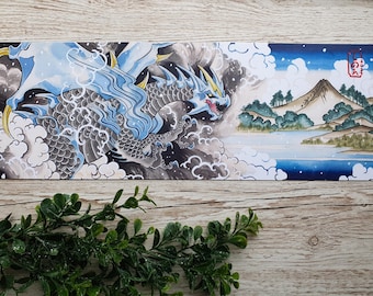 Grey Tempest, 42 x 15 cm Textured Poster, Scroll Format Art Poster