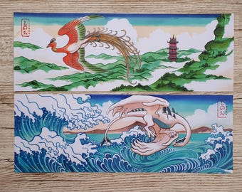 Bell Tower and Whirl Islands Art Poster, Textured Print (42 x 15 cm)