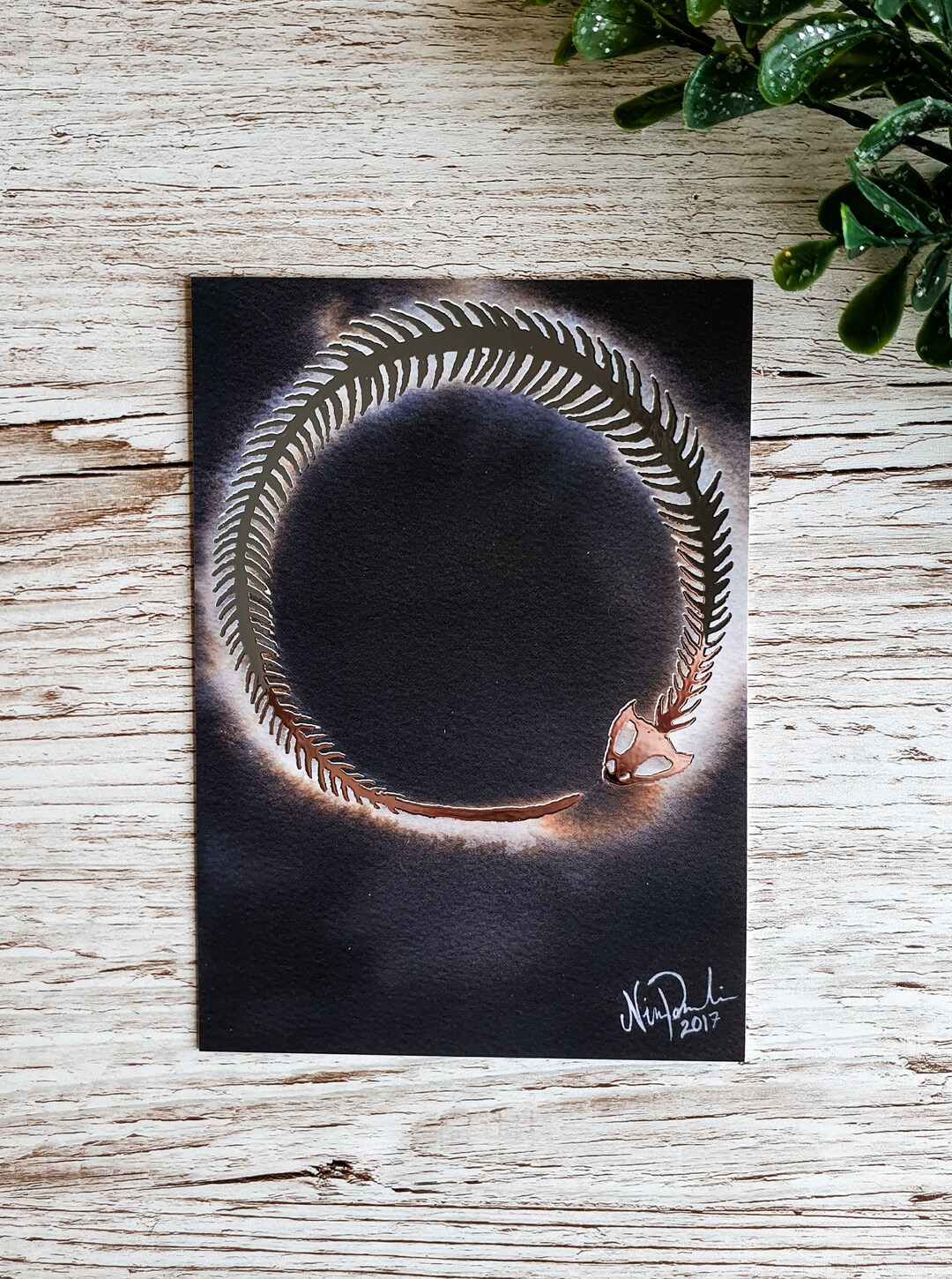 Eclipse Snake Silver Foil Print - Etsy
