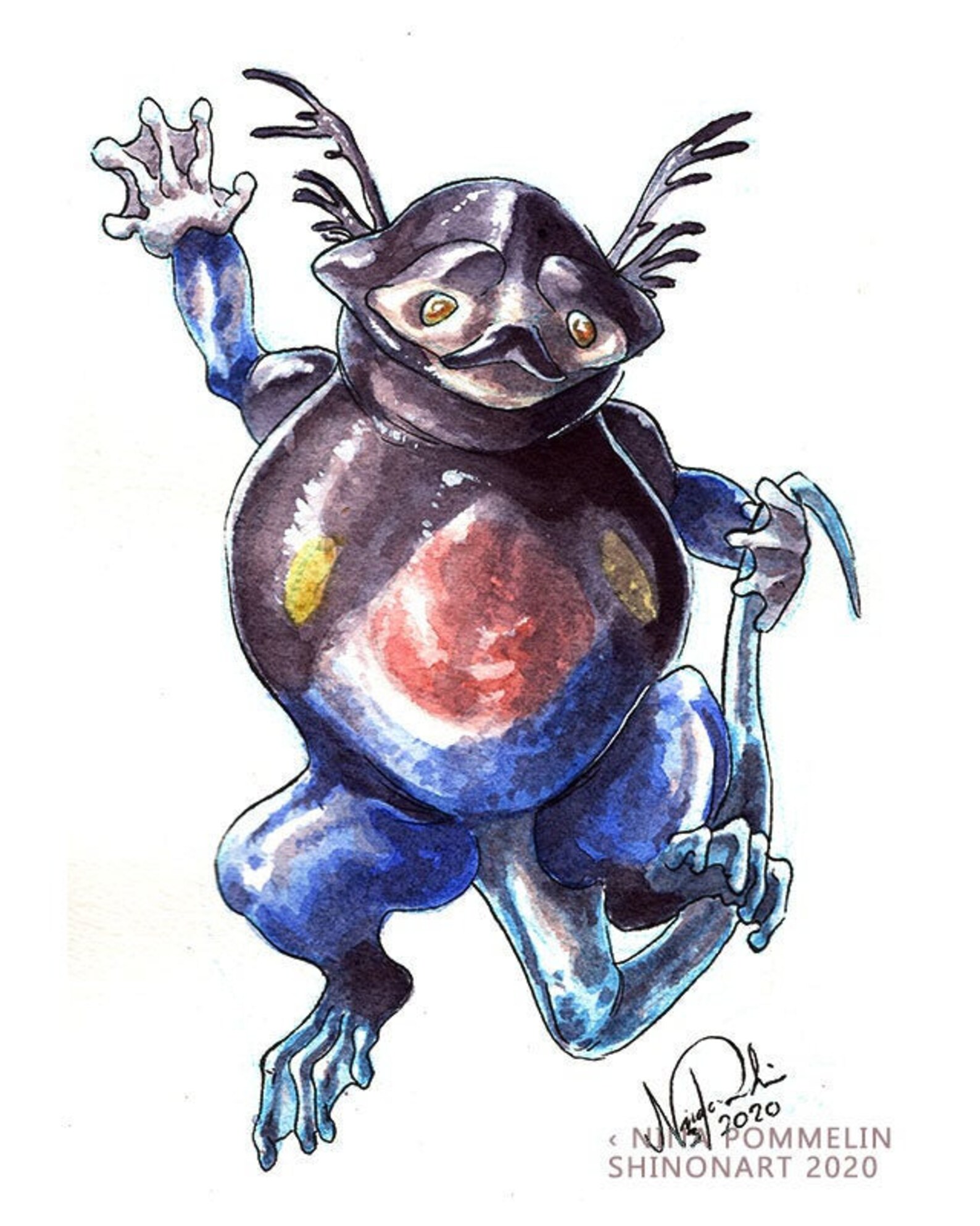 Mr. Rime, Original Watercolour Painting, Creature Painting, Half-letter ...