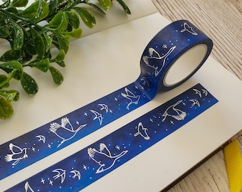 Linnunrata, Vintergatans fåglar - Silverfolie Washi-tejp