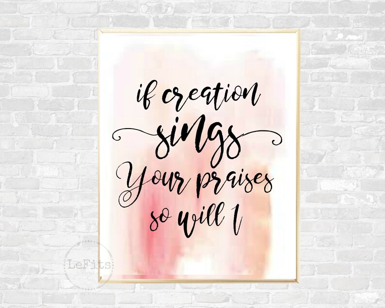 Set of 4 So will I Hillsong United song lyrics printable | Etsy