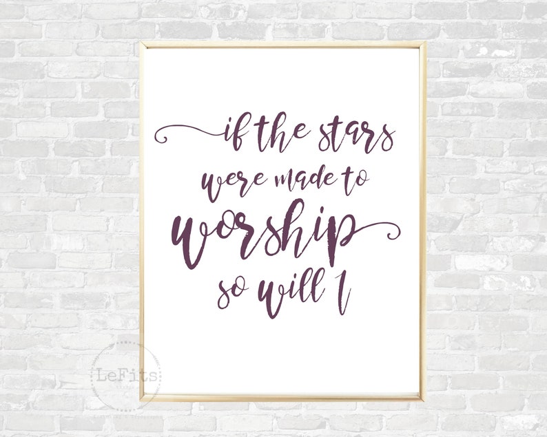 Set of 4 So will I Hillsong United song lyrics printable | Etsy