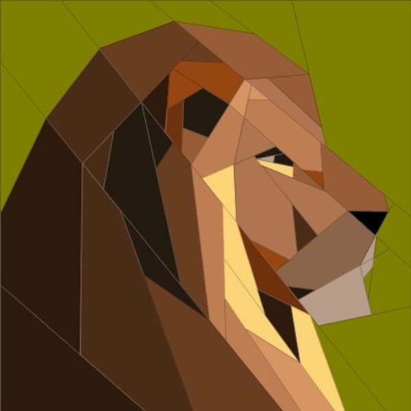 Lion Head Paper Piecing Pattern PDF