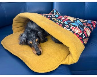 Dog Cave Bed, Dog Snuggle Sack, Cave Bed for Dogs