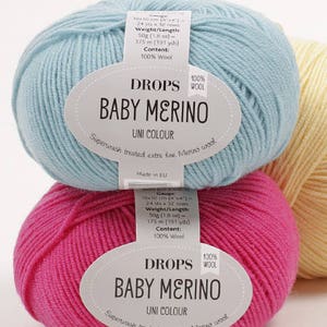 DROPS Baby Merino Yarn / Merino Wool Yarn / Hand Knit Yarn / Crochet Yarn / Oeko-Tex® certificate Yarn / Yarn 50 g - 1.8 oz