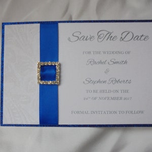 Tarjeta Save The Date con imán - Regal Flocked