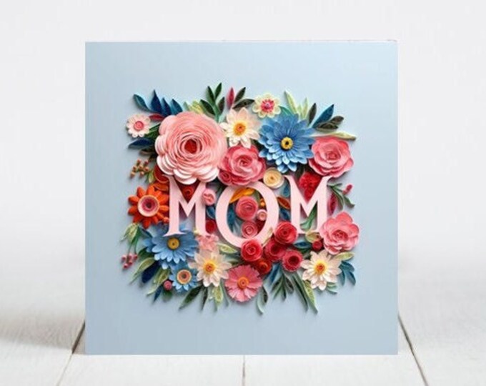 Mother's Day Tile, Mom Decorative Tile, Mother's Day Coaster Gift, Mother's Day Decor, Mom Gift, Mother Gift Idea, 3D Floral Tile