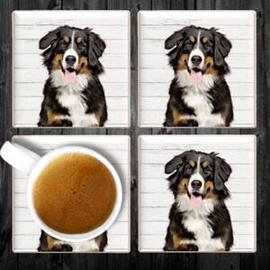 Bernese Mountain Dog Coasters, Bernese Mountain Dog Coaster Set, Bernese Mountain Dog Drink Coasters, Bernese Mountain Dog Owner Gift