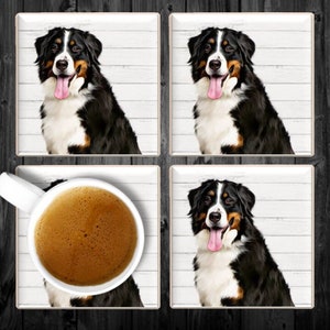 Bernese Mountain Dog Coasters, Bernese Mountain Dog Decorative Tile, Bernese Mountain Dog Coaster Gift, Bernese Mountain Dog Drink Coasters