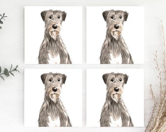 Irish Wolfhound Coasters, Irish Wolfhound Coaster Set, Irish Wolfhound Coaster Gift, Irish Wolfhound Drink Coasters