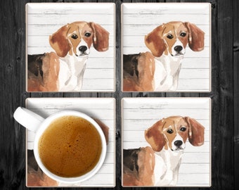 Beagle Coasters, Beagle Decorative Tile, Beagle Drink Coasters