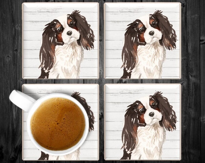 Cavalier King Charles Spaniel Coasters, Cavalier King Charles Spaniel Coaster Set, Cavalier King Charles Spaniel Coaster Gift