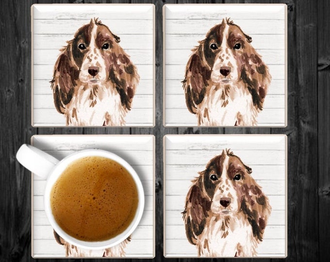 Cocker Spaniel Coasters, Cocker Spaniel Coaster Set, Cocker Spaniel Drink Coasters