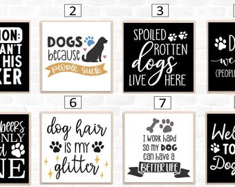 Funny Dog Coasters, Funny Dog Coaster Gift, Mix and Match Set of 4-8 Funny Dog Drink Coasters, Dog Humor Coasters, Funny Dog Lover Gift