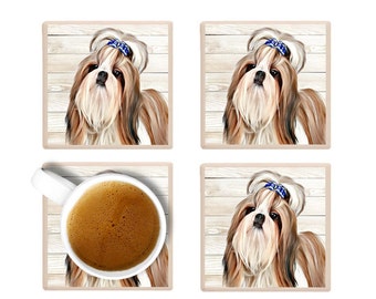 Shih Tzu Decorative Coasters Dog == 50% STFBR Shih Tzu Decorative Coasters Dog == 50% STFBR