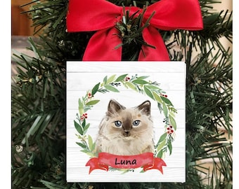 Cat Ornament, Personalized Cat Ornament, Personalized Cat Christmas Ornament, Cat Personalized Ornament, Cat Ornament Gift