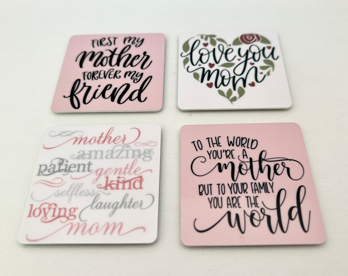 Mother's Day Magnets, Mother's Day Gift, Mother Magnet, Mother Refrigerator Magnet, Mother Inspirational Gift - Set of 4 Magnets