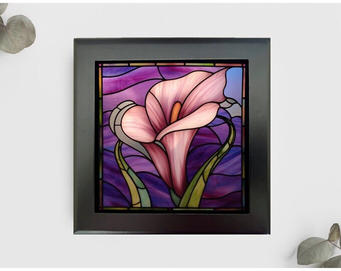 Calla Lily Floral Jewelry or Keepsake Box, Calla Lily Memory Box, Floral Decorative Box, Floral Gift, Floral Home Decor, Calla Lily Decor