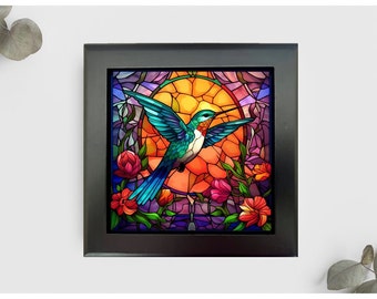 Hummingbird Jewelry or Keepsake Box, Hummingbird Memory Box, Hummingbird Decorative Box, Hummingbird Gift, Hummingbird Home Decor