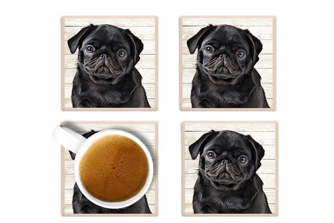 PUG MARKS WOODEN COASTER main image 0