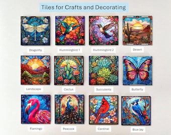 Ceramic Tiles for Crafts | Craft Tiles | Square Tiles for Magnets | Decorative Tiles for DIY | Party Favor Tiles | 1.85" Tiles