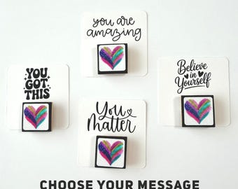 Inspirational Heart Magnet Gifts for Teachers & Staff, Bulk Appreciation Gifts, You Matter Encouragement Cards