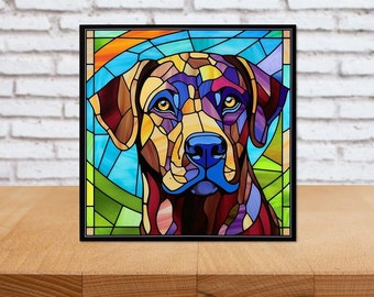 Chocolate Lab Stained-Glass Inspired Wall Art, Chocolate Lab Wood Sign, Labrador Sign, Chocolate Lab Home Decor, Chocolate Lab Gift