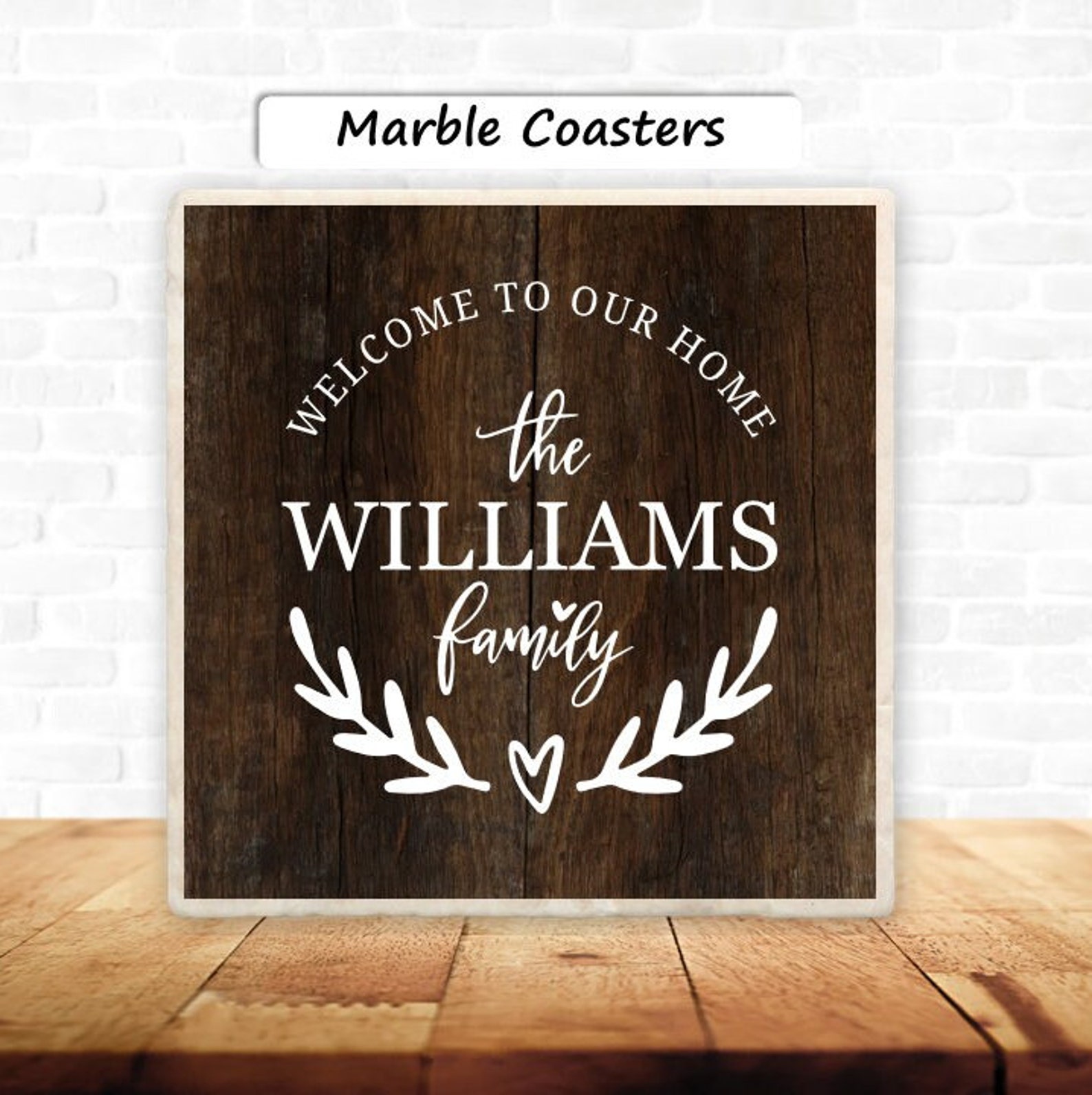 Personalized Family Coasters Last Name Coasters Farmhouse Etsy