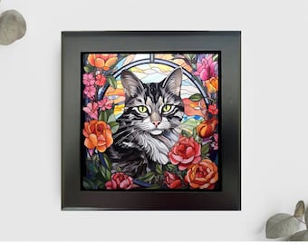 Grey Tabby Cat Jewelry or Keepsake Box, Grey Tabby Cat Photo Memory Box, Tabby Cat Decorative Box, Pet Loss Gift, Grey Tabby Cat Gift