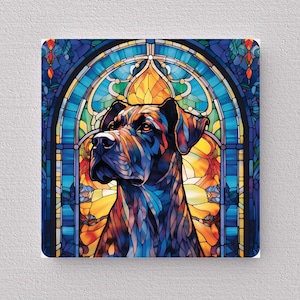 Great Dane Wall Art, Great Dane Sign, Great Dane Home Decor, Great Dane Gift, Great Dane Art, Faux Stained-Glass Art