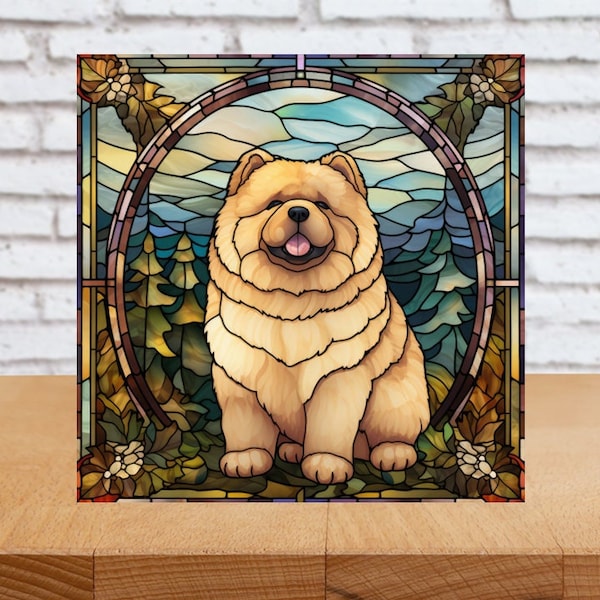 Chow Chow Wall Art, Chow Chow Wood Sign, Chow Chow Home Decor, Chow Chow Terrier Gift, Faux Stained-Glass Dog Art