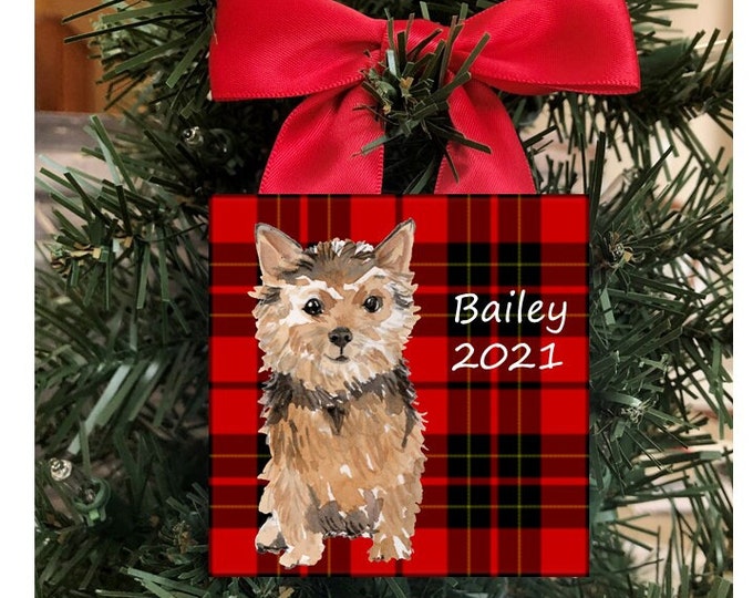 Norfolk Terrier Ornament, Personalized Norfolk Terrier Ornament, Personalized Norfolk Terrier Christmas Ornament, Norfolk Terrier Gift