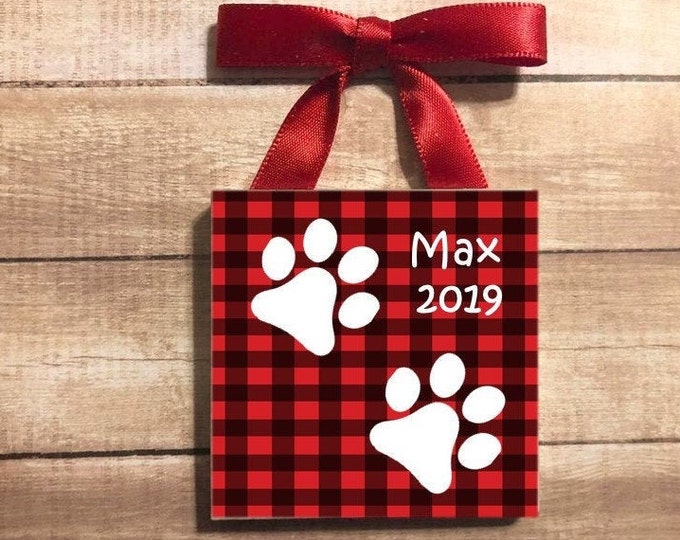 Personalized Dog Ornament, Personalized Cat  Ornament, Paw Print Ornament, Dog Ornaments, Pet Ornament